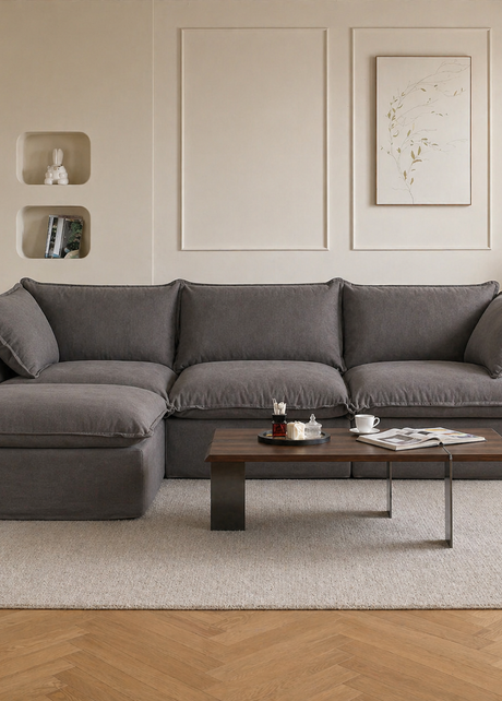 Dark Gray Cloud Sofas – Modular, Washable & Pet-Friendly