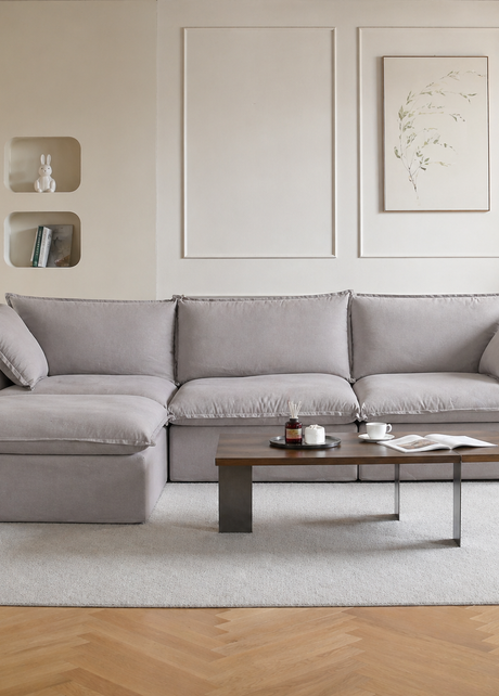 Light Gray Cloud Sofas – Modular, Washable & Pet-Friendly
