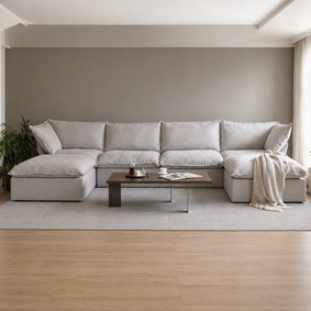 Dream Light Gray Cloud 4 seater + two ottomans