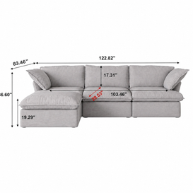 Dream Light Gray 3 seater + ottoman