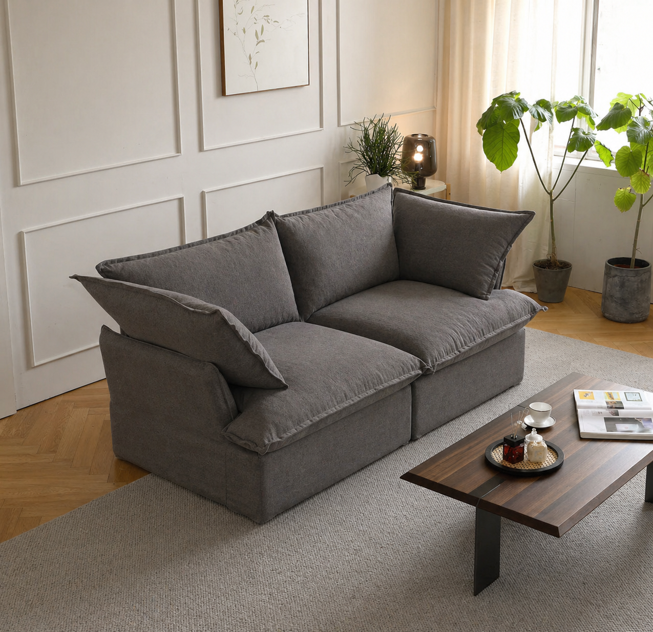 Dream Dark Gray Cloud Love Seat