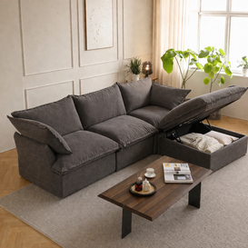 Dream Dark Gray Cloud 3 Seater + Ottoman