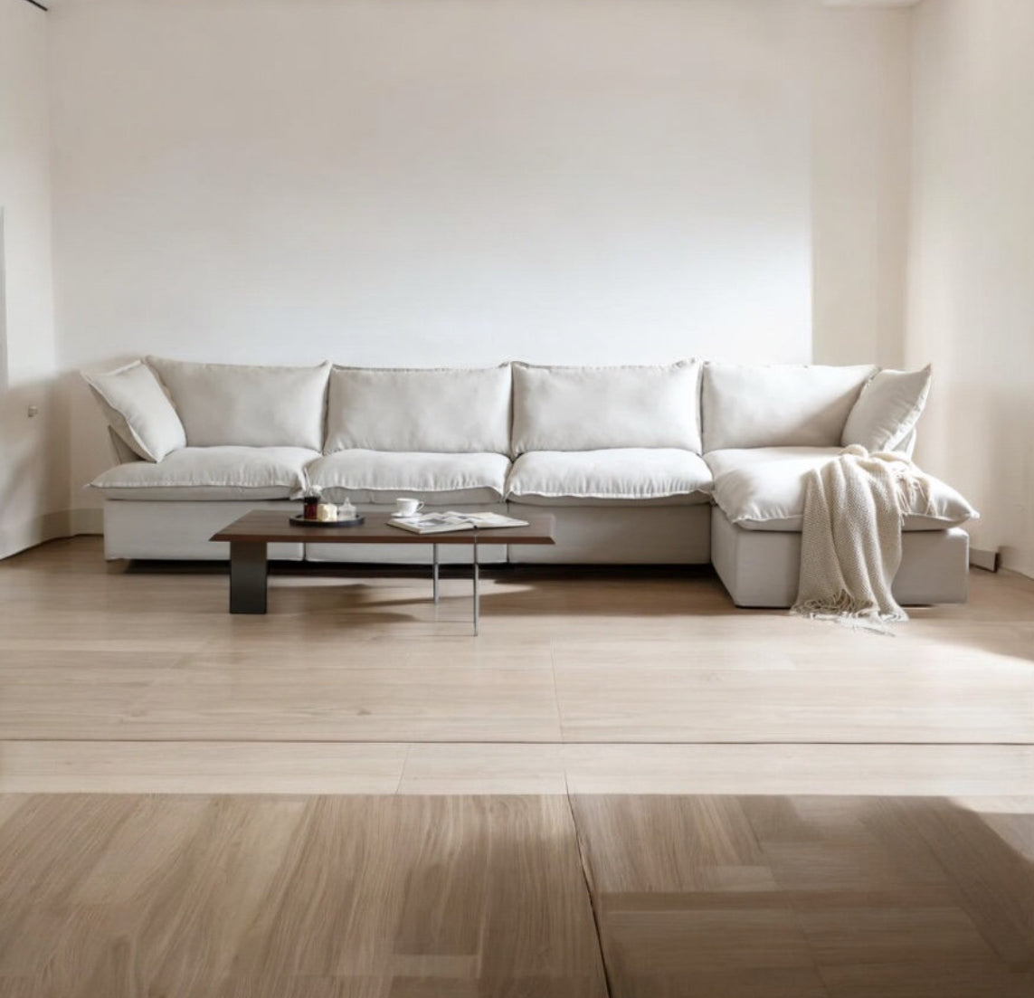 Dream Beige Cloud 4 Seater + Ottoman