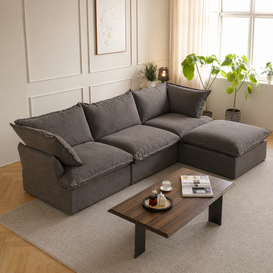 Dream Dark Gray Cloud 3 Seater + Ottoman