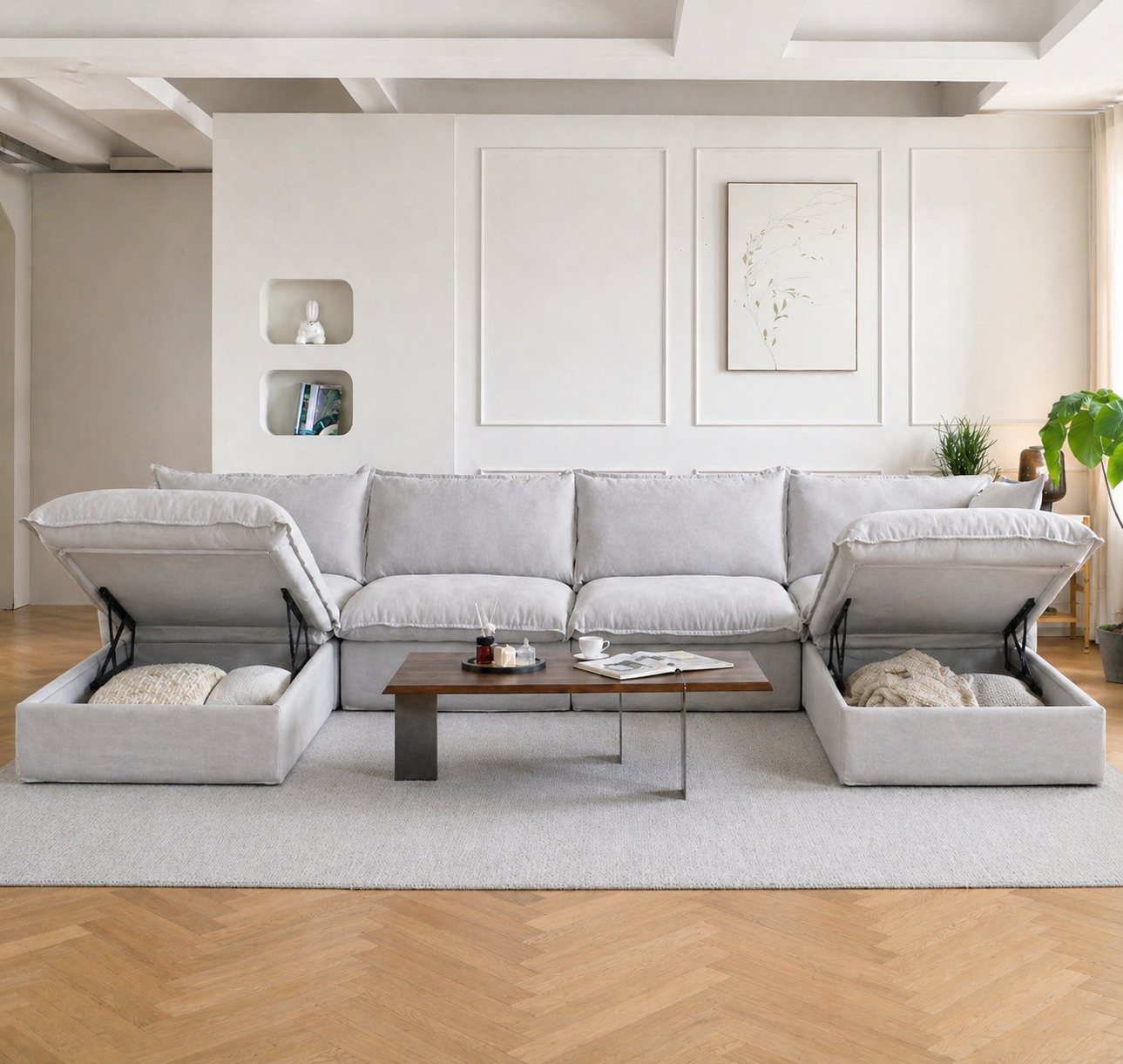 Dream Light Gray Cloud 4 seater + two ottomans