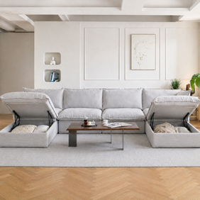 Dream Light Gray Cloud 4 seater + two ottomans