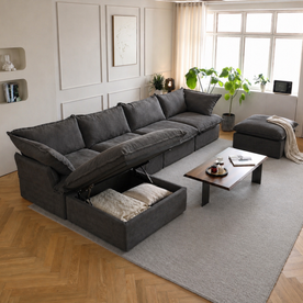 Dream Dark Gray Cloud 4 Seater + Two Ottoman