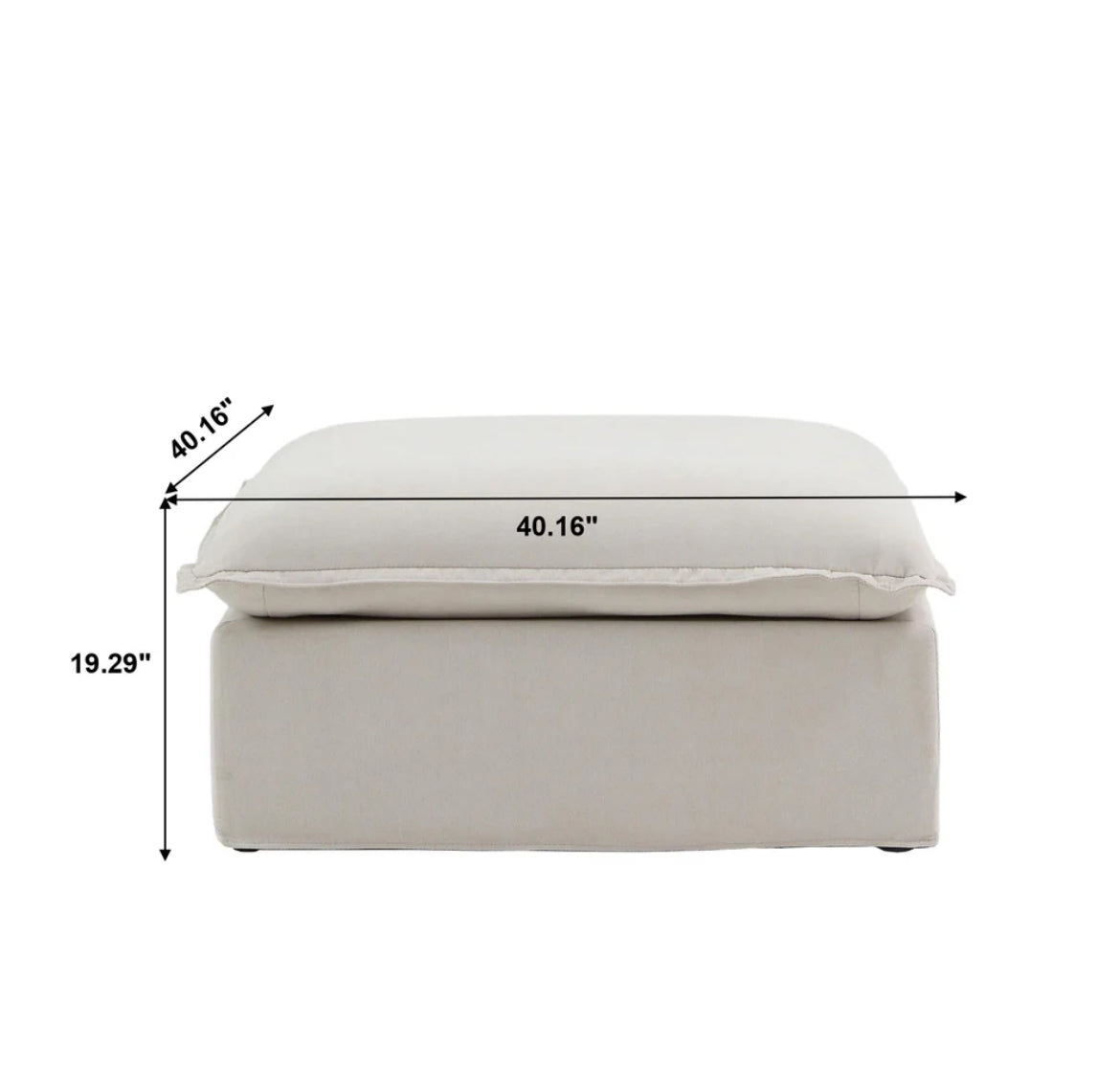 Dream Beige Cloud Love Seat + Ottoman