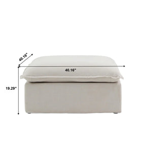 Dream Beige Cloud Love Seat + Ottoman