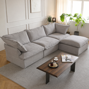 Dream Light Gray 3 seater + ottoman