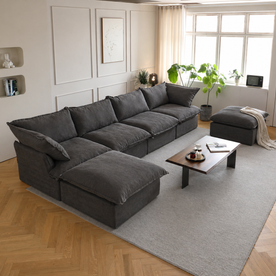 Dream Dark Gray Cloud 4 Seater + Two Ottoman