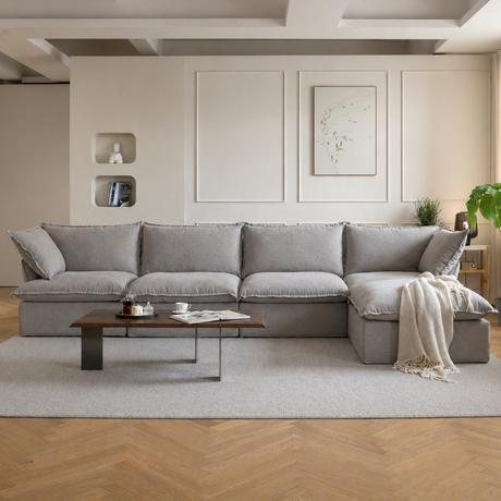 Dream Beige Cloud 4 Seater + Ottoman