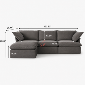 Dream Dark Gray Cloud 3 Seater + Ottoman