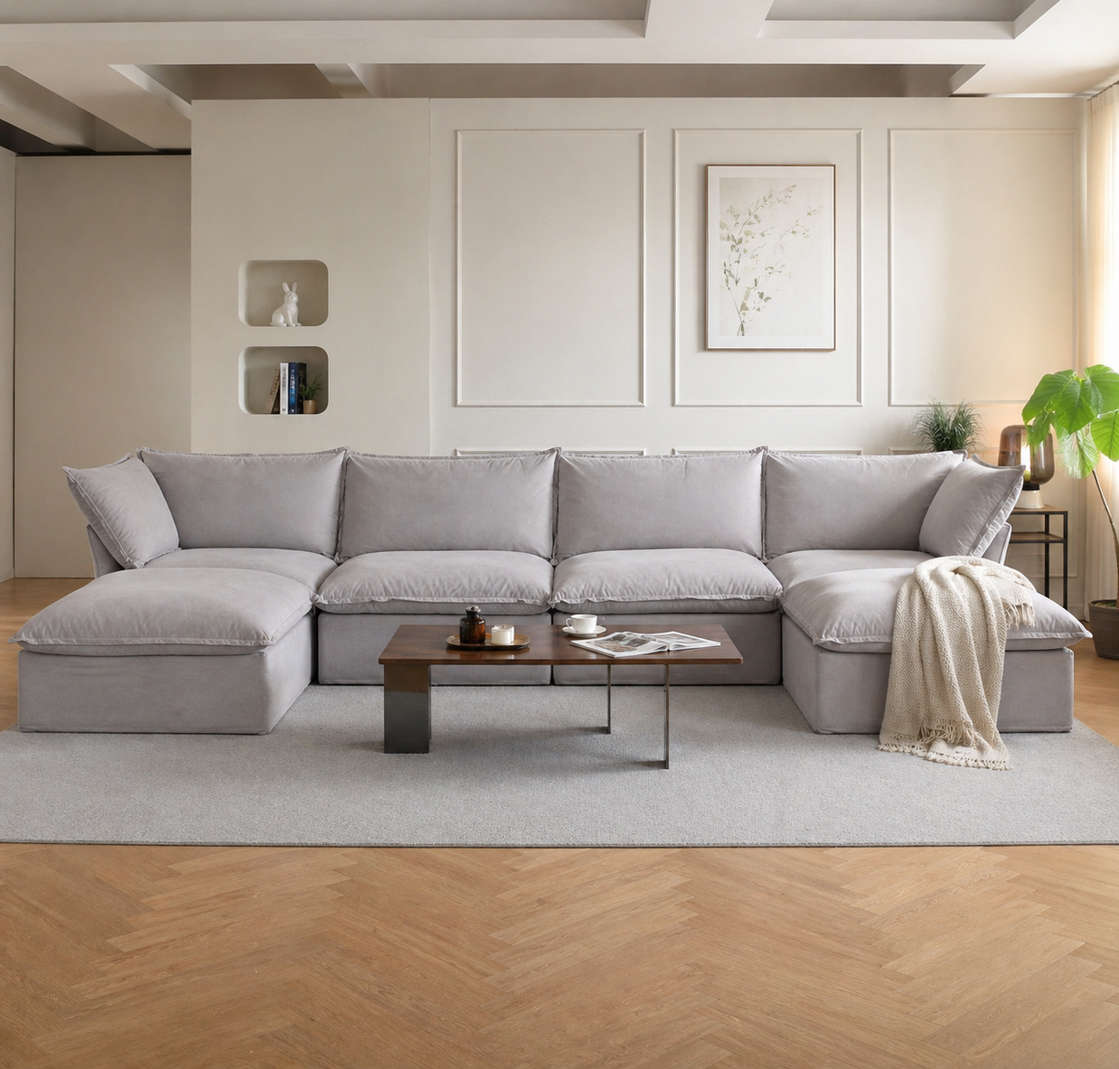 Dream Dark Gray Cloud 4 Seater + Two Ottoman