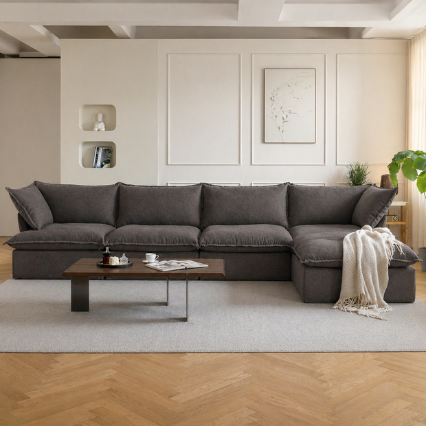 Dream Beige Cloud 4 Seater + Ottoman
