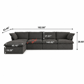 Dream Dark Gray Cloud 4 Seater + Two Ottoman