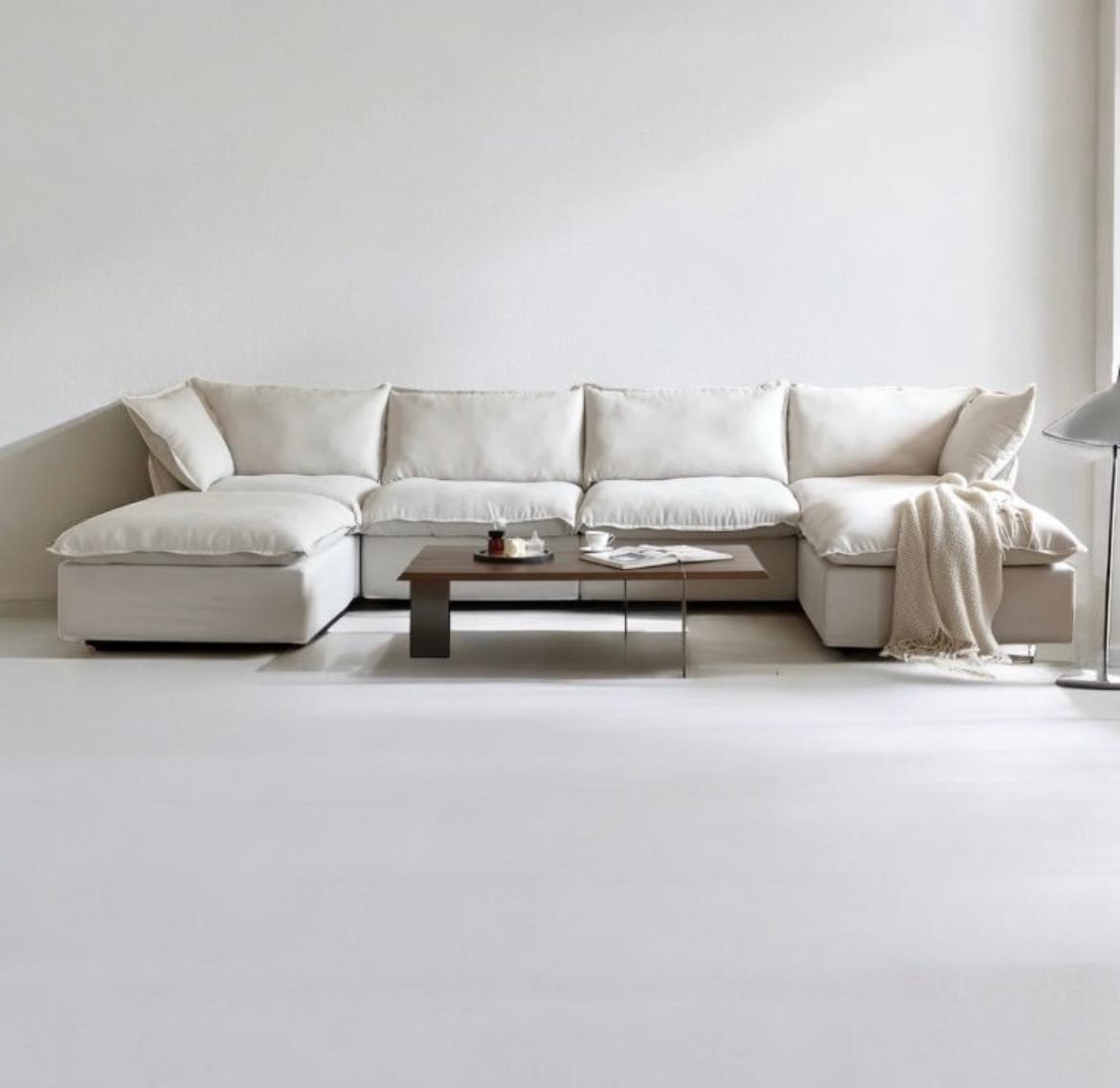 Dream Beige Cloud 4 Seater + Two Ottoman