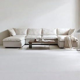 Dream Beige Cloud 4 Seater + Two Ottoman