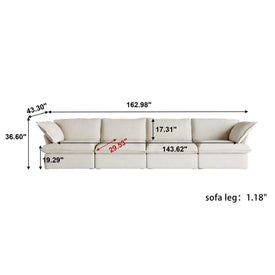 Dream Beige Cloud 4 Seater + Two Ottoman