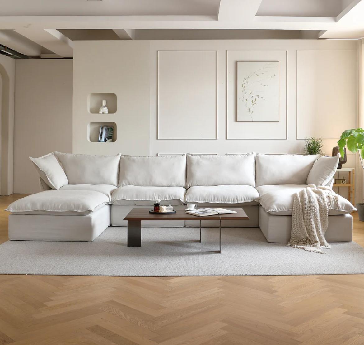 Dream Beige Cloud 4 Seater + Two Ottoman