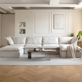 Dream Beige Cloud 4 Seater + Two Ottoman