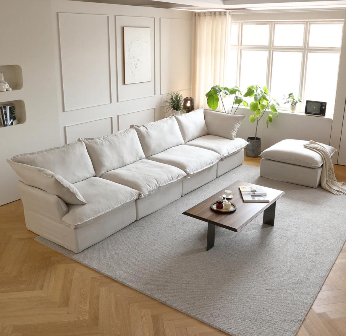 Dream Beige Cloud 4 Seater + Ottoman