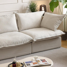 Dream Beige Cloud 4 Seater + Ottoman
