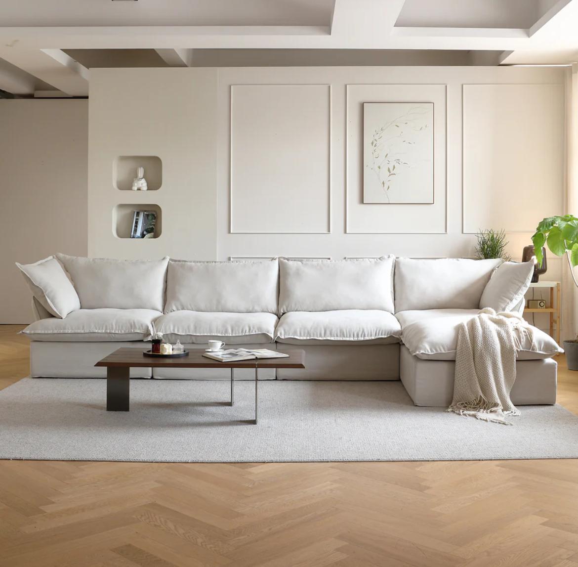 Dream Beige Cloud 4 Seater + Ottoman