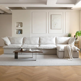 Dream Beige Cloud 4 Seater + Ottoman