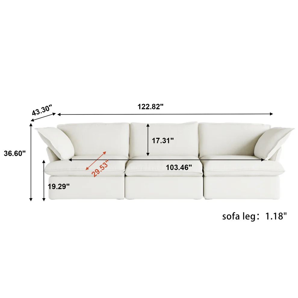 Dream White Cloud 3 Seater