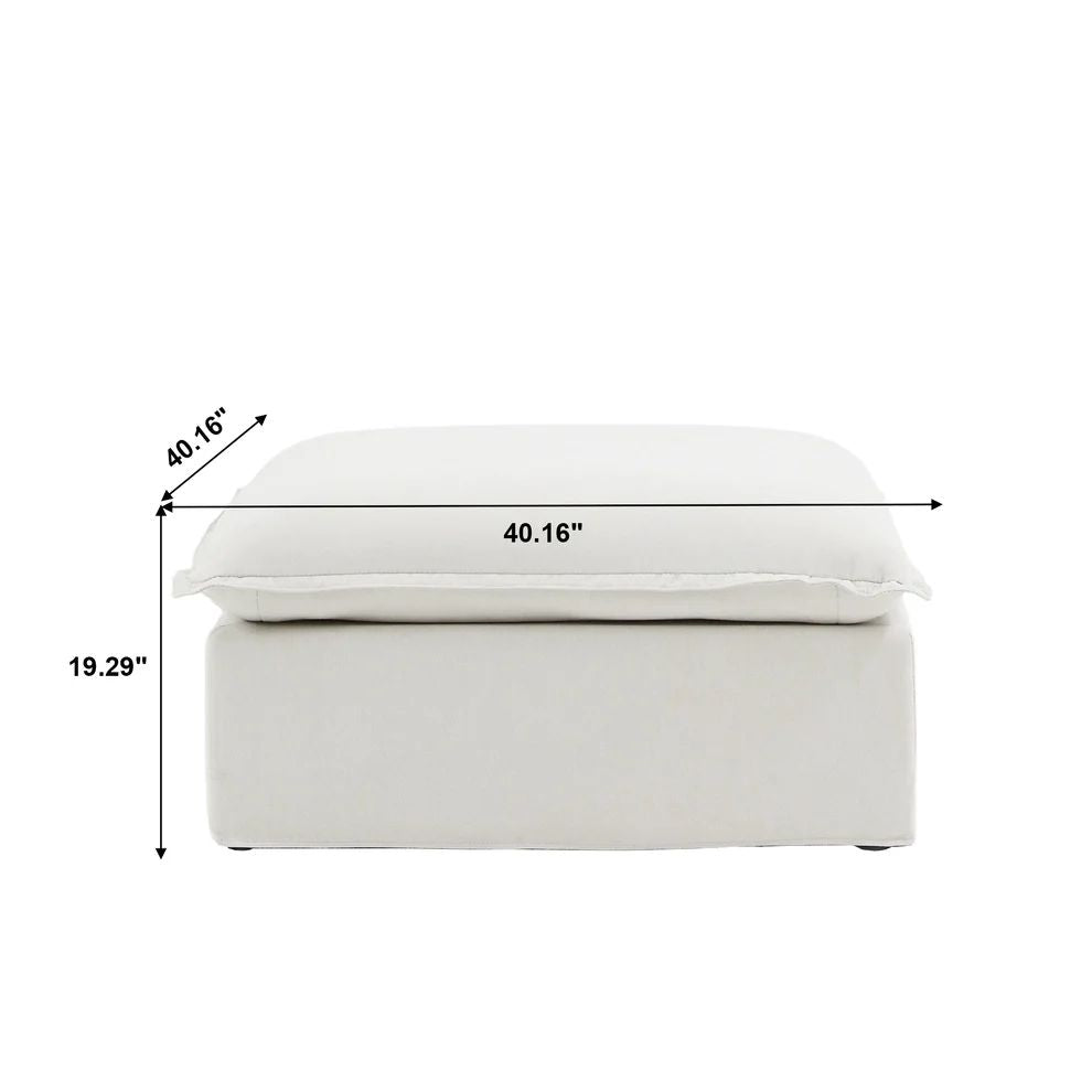 Dream White Cloud 4 Seater + Two Ottoman