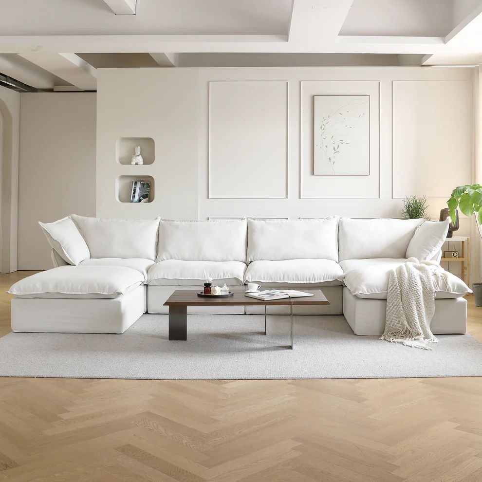 Dream White Cloud 4 Seater + Two Ottoman