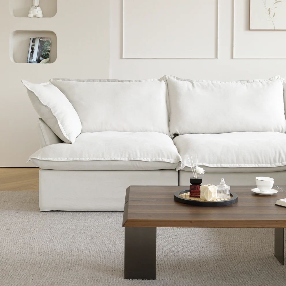 Dream White Cloud 4 Seater + Ottoman