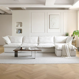 Dream White Cloud 4 Seater + Ottoman