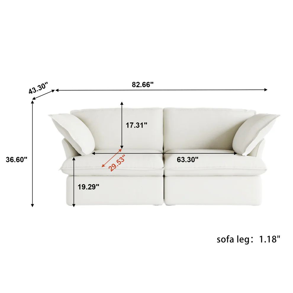 Dream White Cloud Love Seat