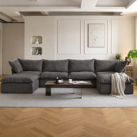 Dream Dark Gray Cloud 4 Seater + Two Ottoman