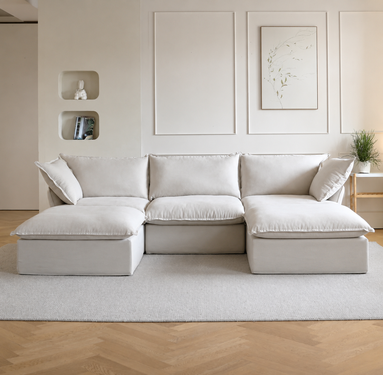 Dream Beige Cloud 3 seater + 2 ottoman