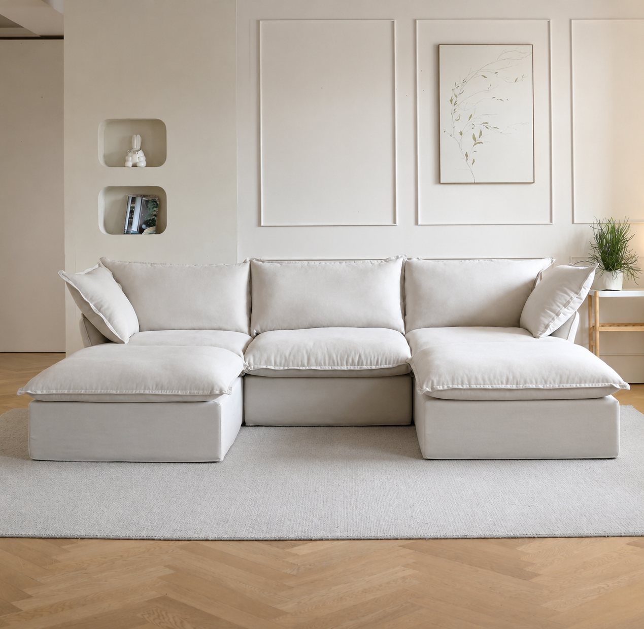 Dream Beige Cloud 3 seater + 2 ottoman