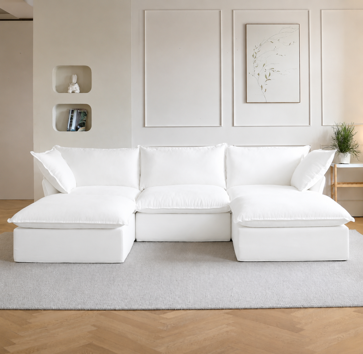Dream White Cloud 3 seater + 2 ottoman