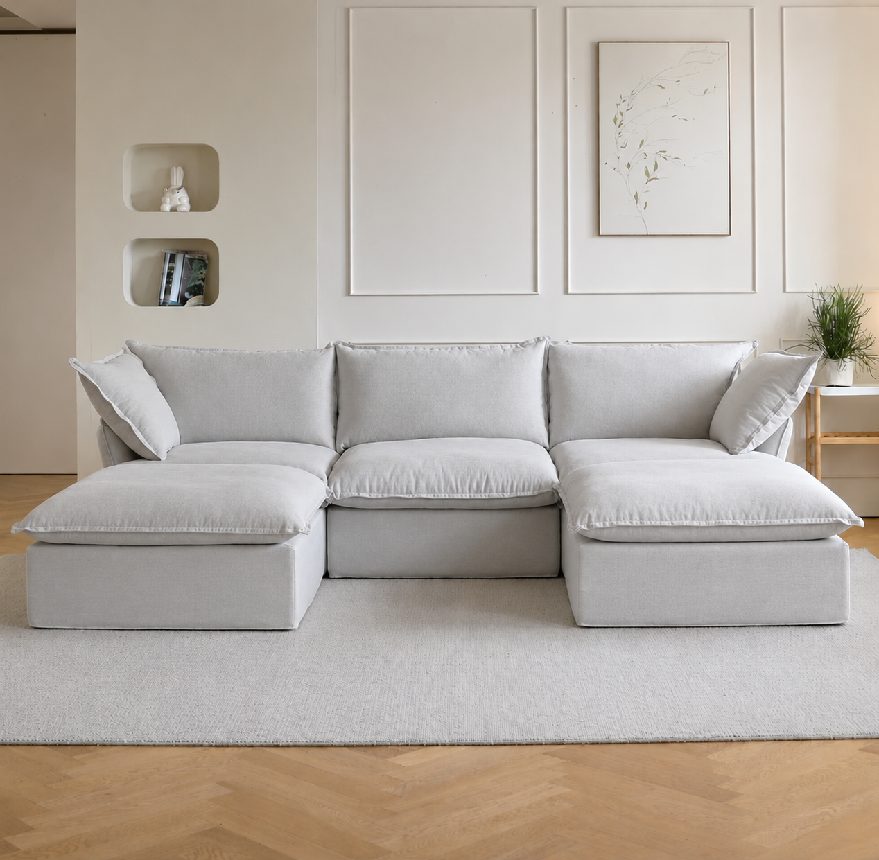 Dream Light Gray Cloud 3 seater + 2 Ottoman