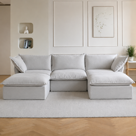 Dream Light Gray Cloud 3 seater + 2 Ottoman