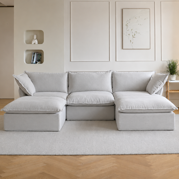 Dream Light Gray Cloud 3 seater + 2 Ottoman