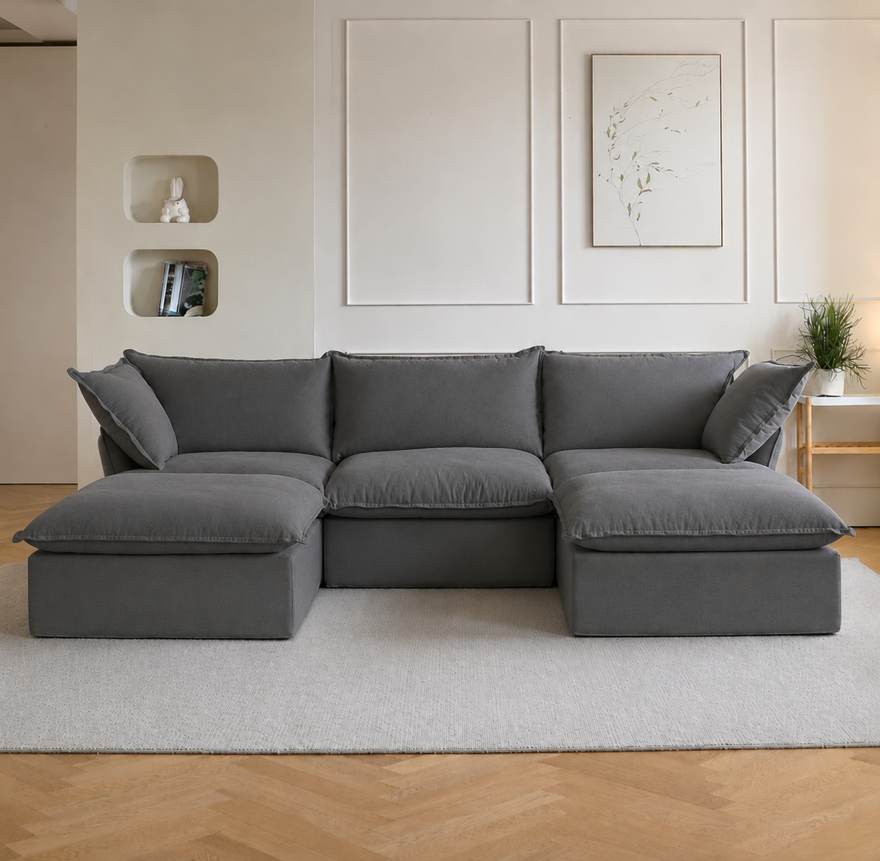 Dream Dark Gray Cloud 3 Seater + 2 Ottoman