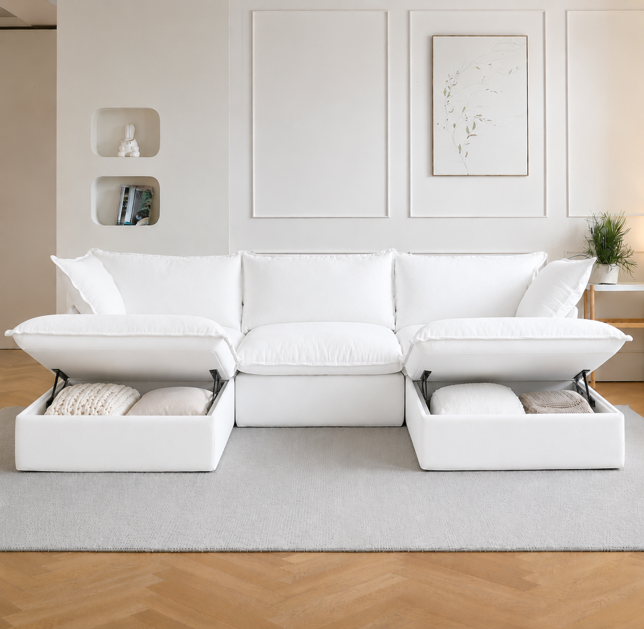 Dream White Cloud 3 seater + 2 ottoman