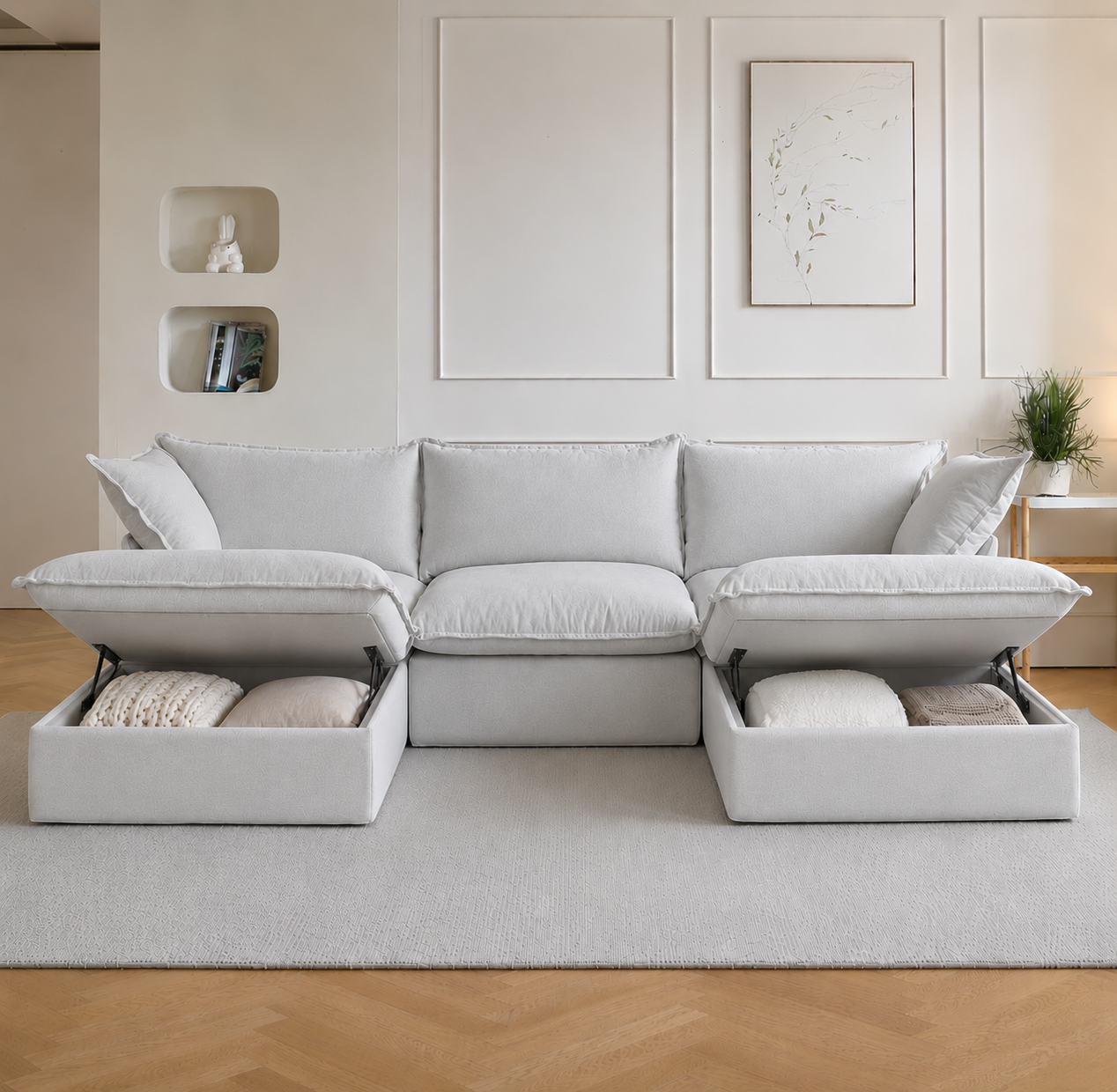 Dream Light Gray Cloud 3 seater + 2 Ottoman