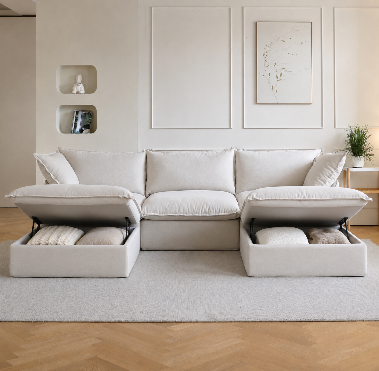 Dream Beige Cloud 3 seater + 2 ottoman