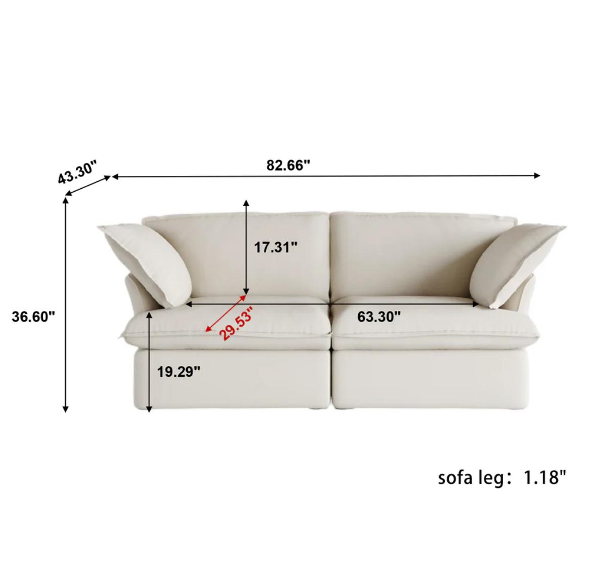 Dream Beige Cloud Love Seat