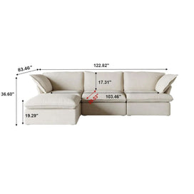 Dream White Cloud 3 Seater + Ottoman