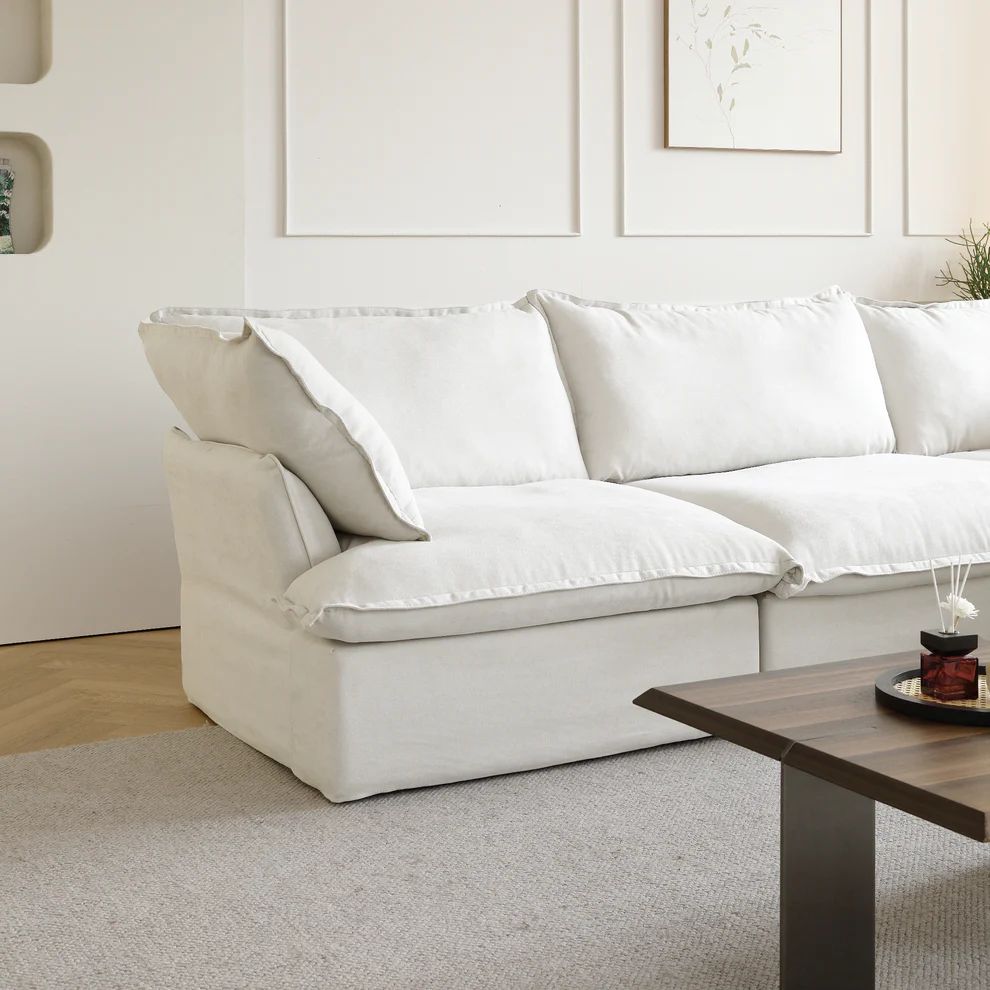 Dream White Cloud 3 Seater + Ottoman