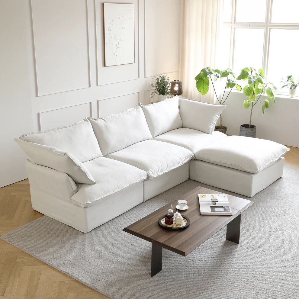 Dream White Cloud 3 Seater + Ottoman